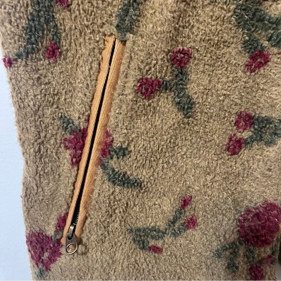 John Rich & Bros Woolrich Brown Floral Full Zipper Vest Women's Medium - Picture 4 of 6